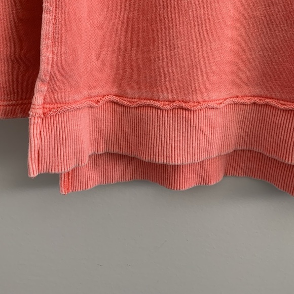 Anthropologie Pilcro Imogen Seamed Tunic Top Sweatshirt Coral Size Medium - Picture 7 of 14
